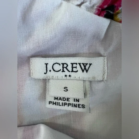 J Crew Factory Women Dress Size Small One Shoulder Tropical‎ Floral Print Linen - Picture 7 of 13